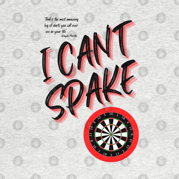 i can't spake wayne mardle commentary black letters by Darts Tees Emporium